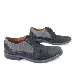 Clarks Ortholite Oxfords Black Gray Color Block Lace Up Dress Shoes Mens Size 8